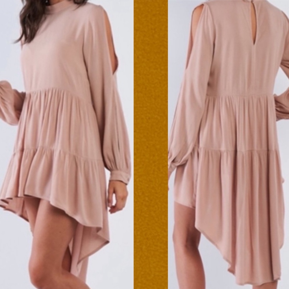 Mustard Seed High Low Boho Dress in a Rust Brown Medium